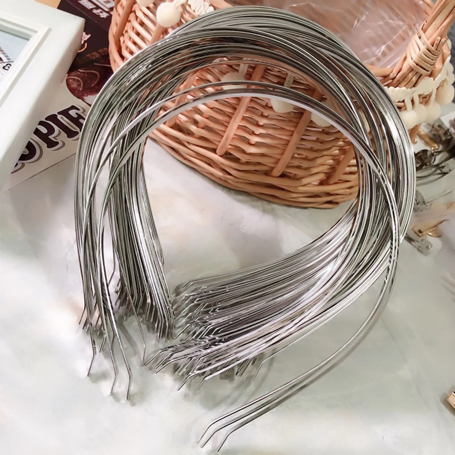 1pcs 3/4/5/6/7mm Width Metal Headband Base Steel Blank Smooth Hair Hoop DIY Hairband Plain Thin Bulk Headbands Jeweley