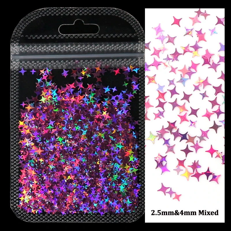 ¡Oferta! 2g Purpurina Holográfica para Arte de Uñas Láser Estrella Mariposa Lentejuelas Escamas AB Lentejuelas DIY Decoraciones de Uñas Láminas Accesorios 5