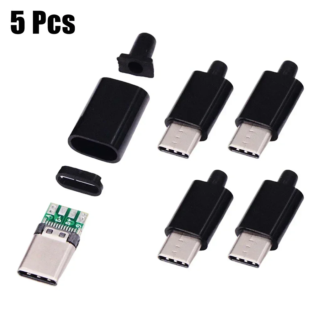 C Male Connector Interface Plug Electrical Testing Equipment 5PCS 5V USB Solder Type Green Board Last Reversible