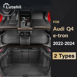 Lutehil Car Floor Mats For Audi Q4 e-tron 2022 2023 2024 Car Trunk Mat Custom Auto Foot Pads Carpet Cover Interior Accessories