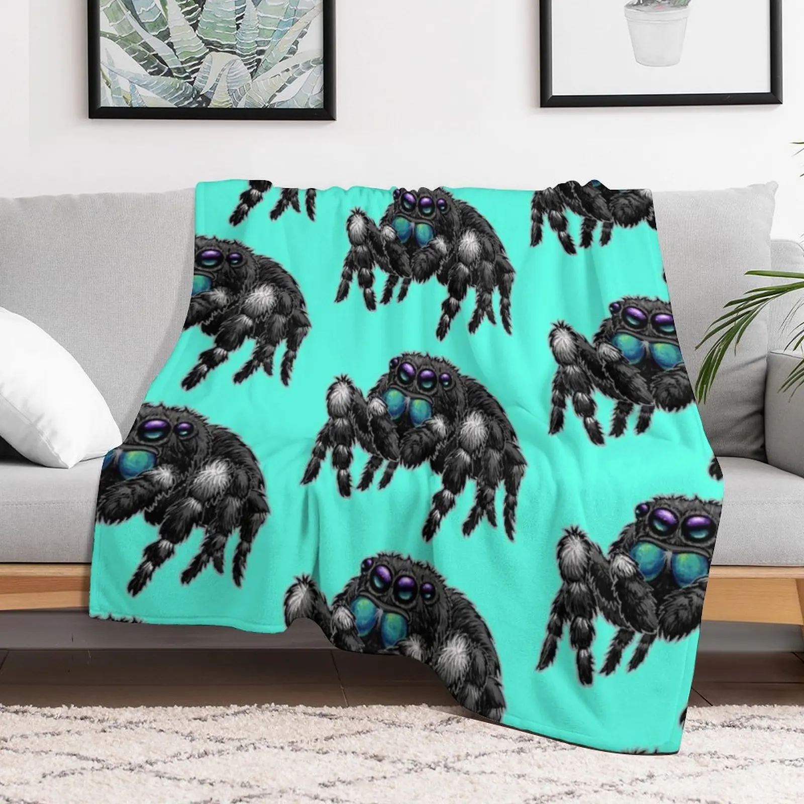 Daring Jumping Spider Phidippus Audax Throw Blanket Giant Sofa Weighted christmas decoration Blankets