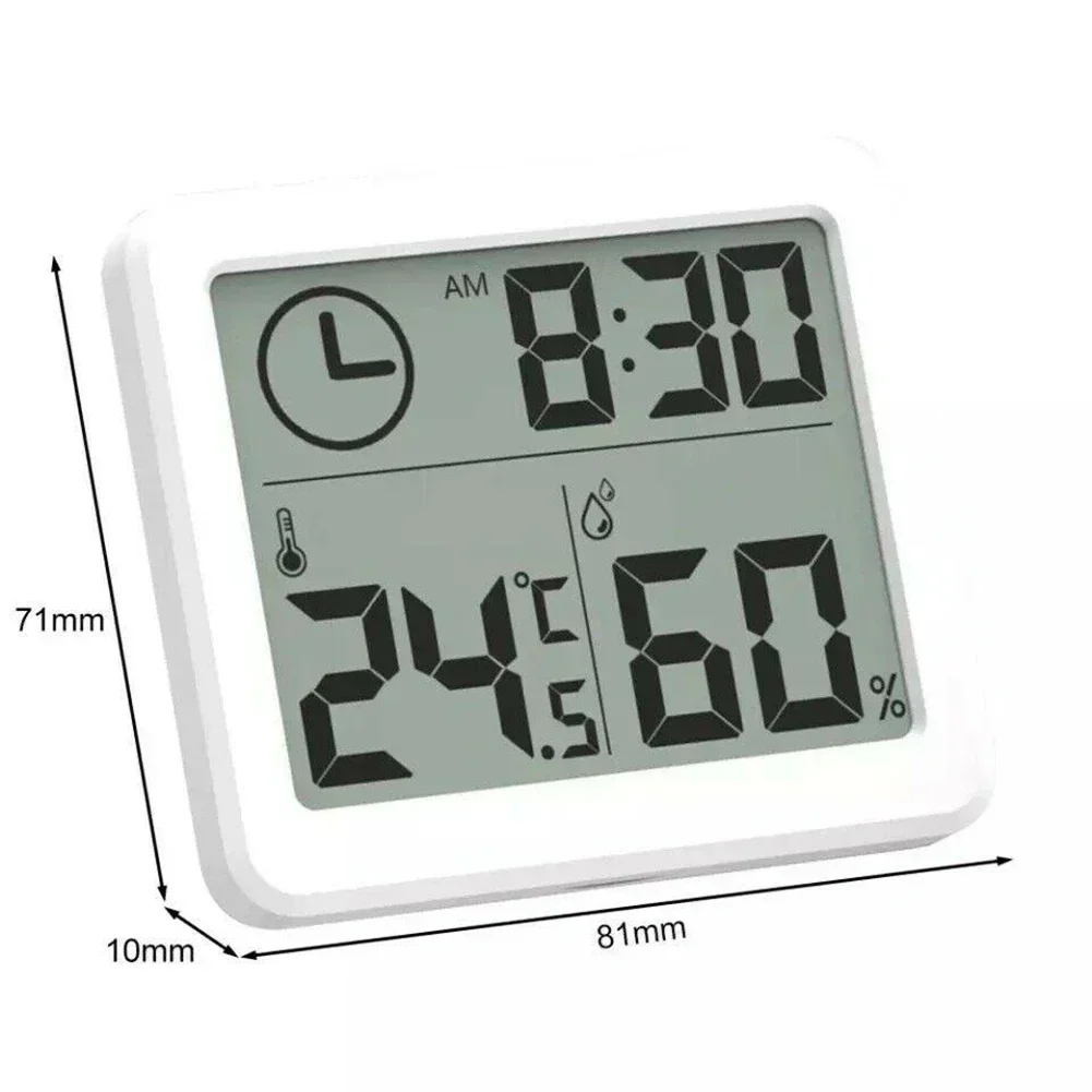 1pcs Mini Thermometer Hygrometer Table Clock Wall Clock Kitchen Time Date Digital Station Calendar Digital Outdoor Thermometer