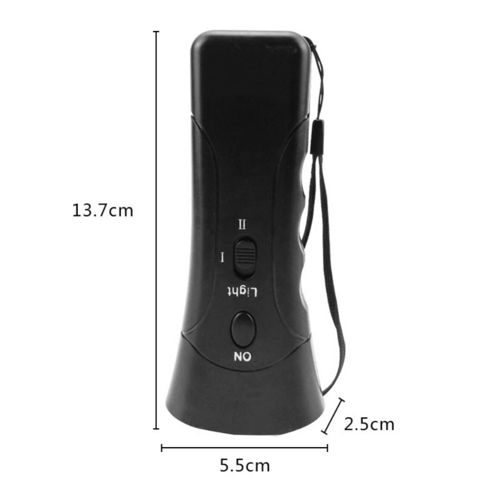 Pet Dog Repeller Anti Barking Stop Electric Shocker LED Ultrasonic Dogs Adapter Training Behavior Aids Without Battery Black