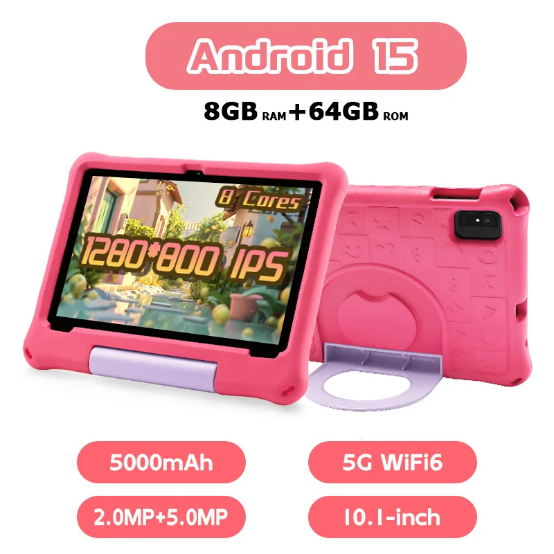 

ANRY Kids Android 15 Tablet 10.1 inch 8GB RAM 64GB ROM Entertainment Learning Game Children's Tablet 5000Mah Octa-core Tablets