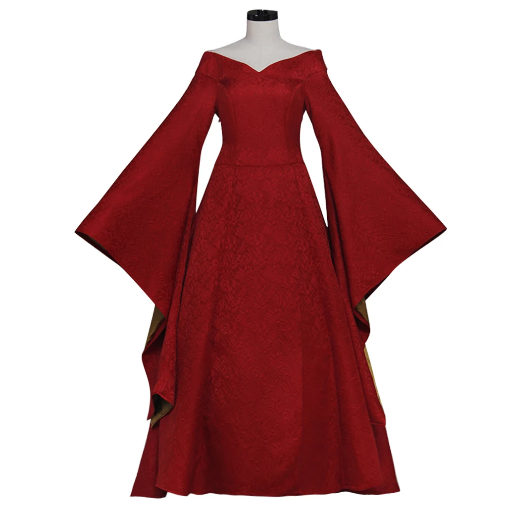 TV Cersei Lannister Cosplay Costume Women's Red Dress Royal Court Queen Walking Outfits Halloween Carnival Party Ball Gown view 2