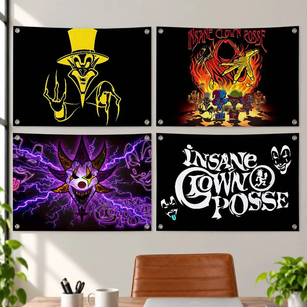 Hip Hop Group Insane Clown Posse Aesthetic Wall Tapestry Flag Printed Wall Hanging Living Room Party Outdoor Decor