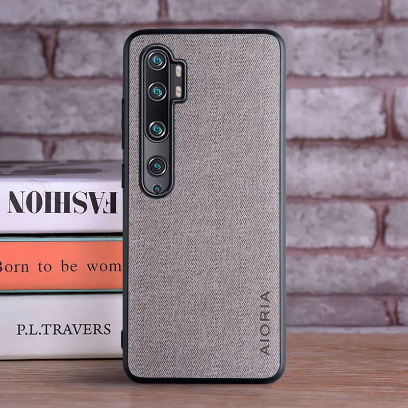 حافظة قماش لهاتف Xiaomi mi Note 10 Pro مصنوعة من مادة TPU الناعمة مع مادة PC 3in1 الصلبة ذات ملمس مثالي