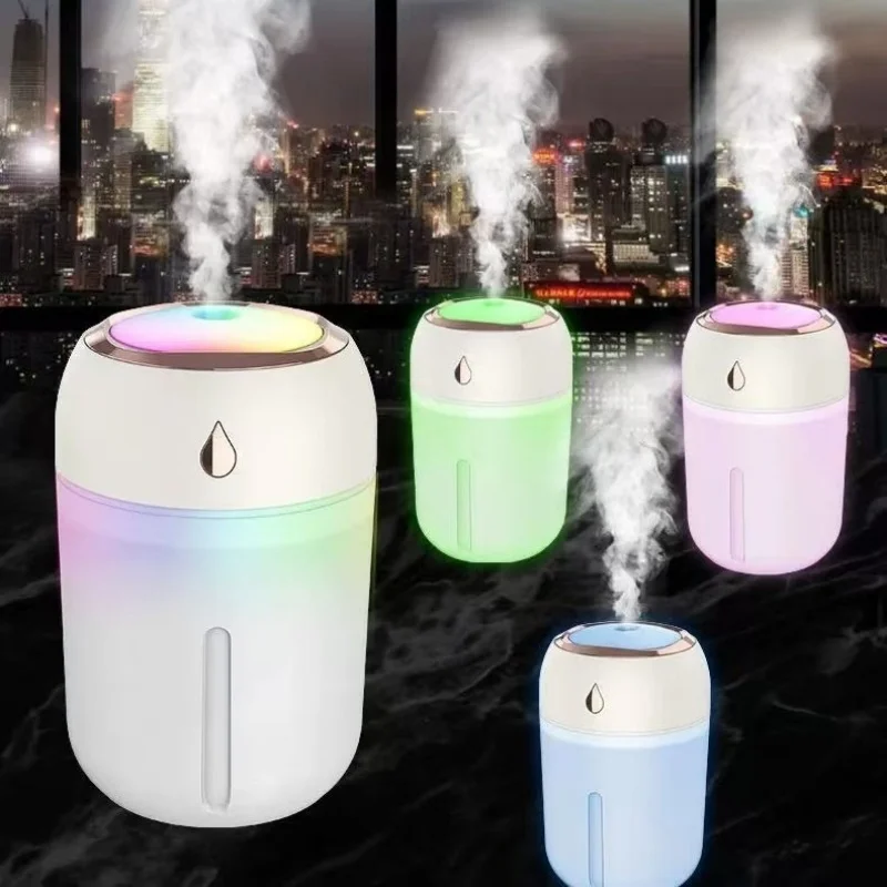 كوب ملون مرطب للسيارة، ضوء محيط صامت كبير الحجم، مرطب هواء صغير محيط لغرفة النوم
