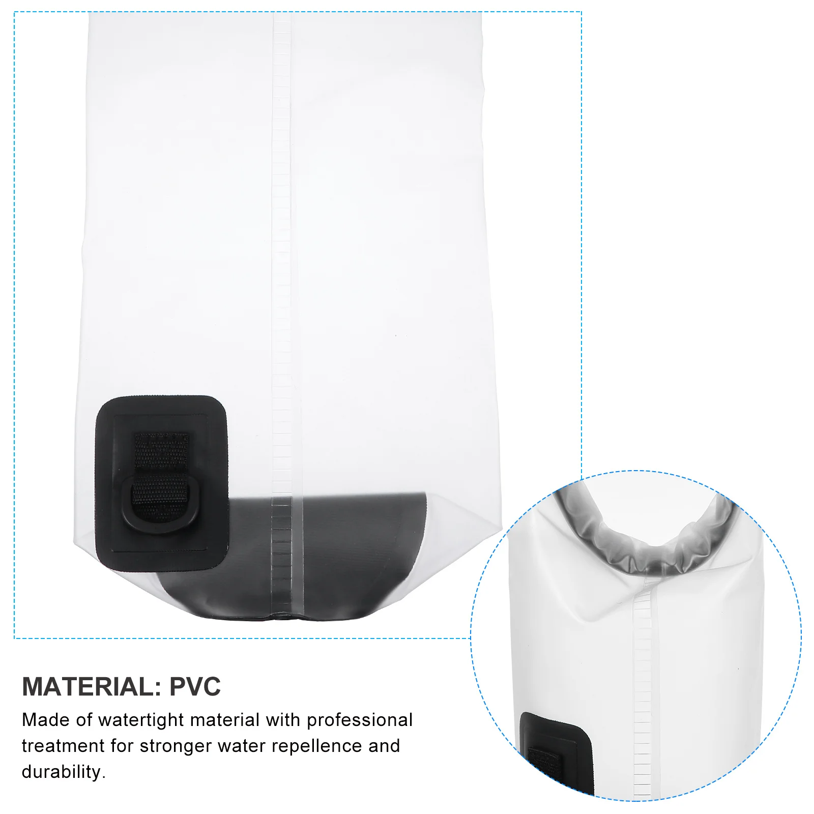 

1Pcs Waterproof Bucket Bag PVC Material Large Capacity Outdoor Rafting Swimming Floating Storage Pouch Portable
