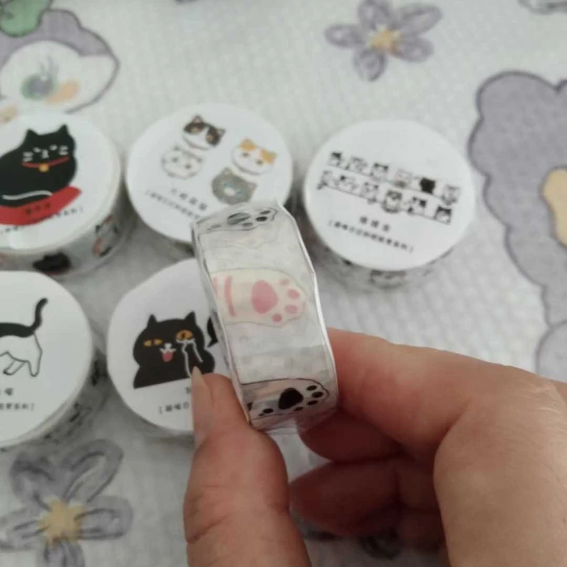 1X1.5 سنتيمتر x 5 متر الزخرفية Kawaii جميل القط اشي الشريط مجموعة ل سكرابوكينغ المجلات لاصق شريطٌ لاصق لطيف القرطاسية #3