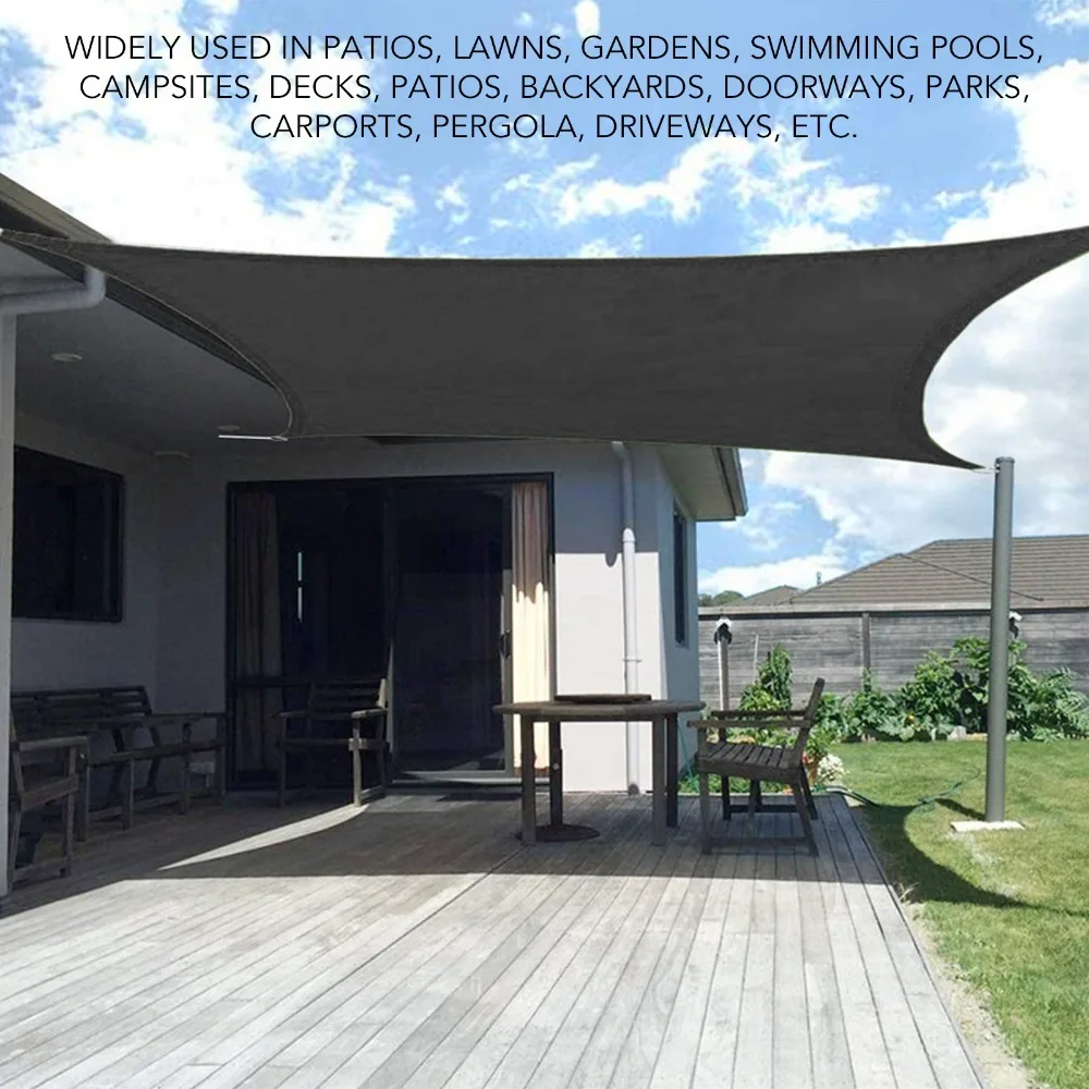 Gray quadrilateral shape Sun Shade Sail 2*3 Meters Heat insulation & waterproof Waterproof Awning Anti-ultraviolet function