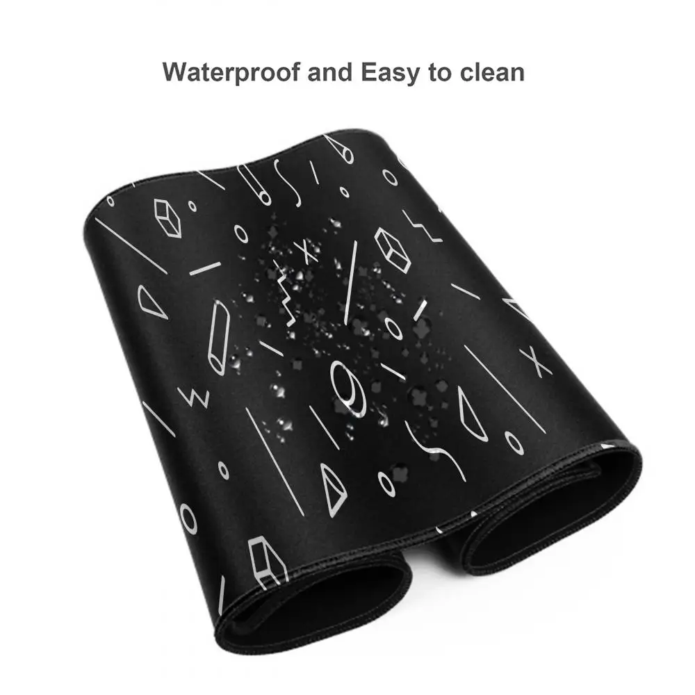 لوحة ماوس سوداء هندسية بسيطة من Kawaii Duck Gamer Desk Mat Blue Wave Mouse Pad ملحقات المكتب لوحة ماوس كبيرة على شكل تنين