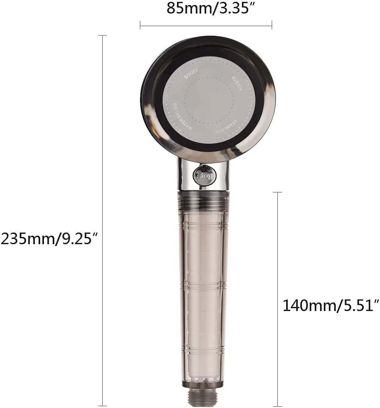 Filter Shower Head High Pressure ionic Filtration Handheld Shower Head with on/off switch