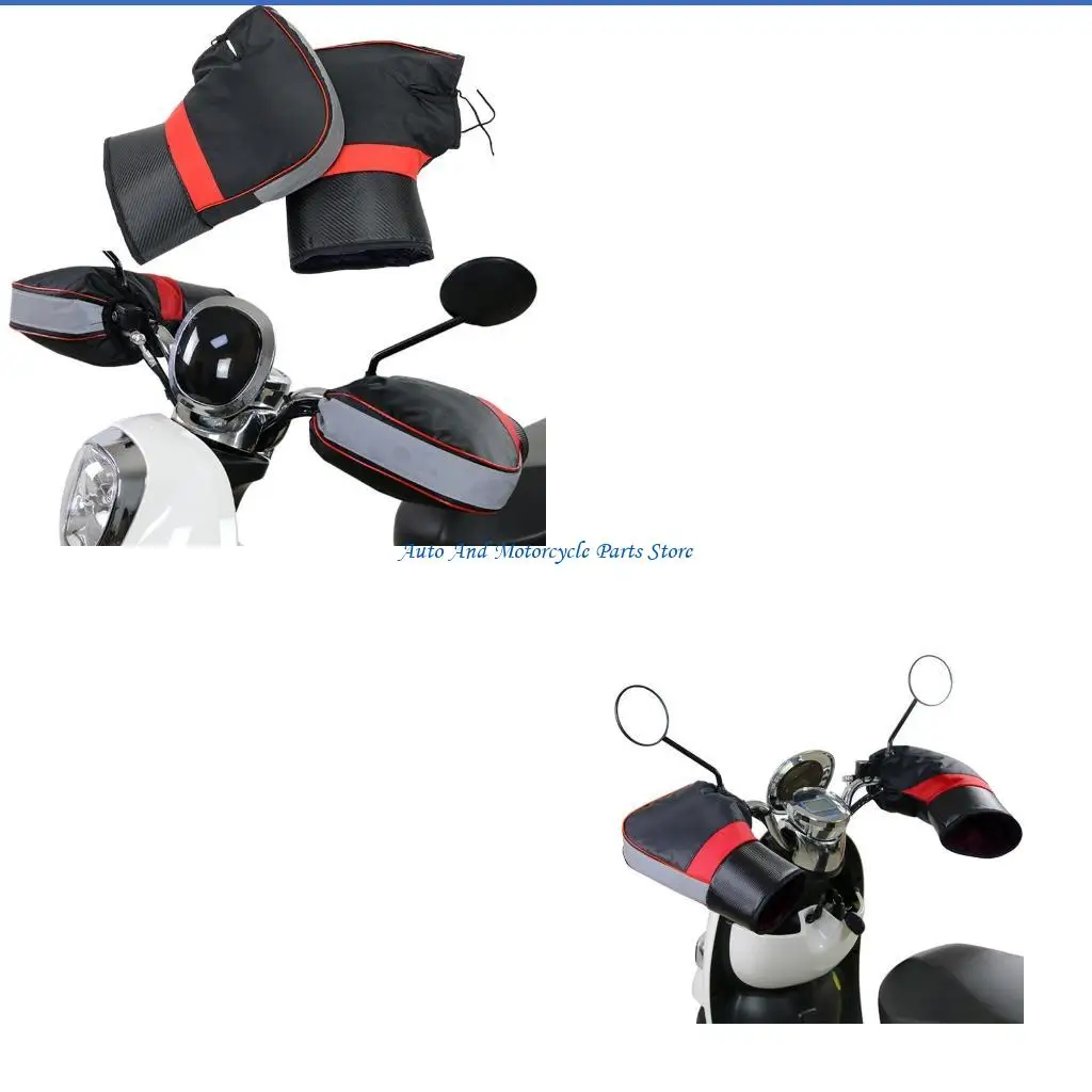 

P9FD 2x Motorcycle Bike Scooter Handlebar Gloves Hand Muffs Cycling Winter Warm Mitts