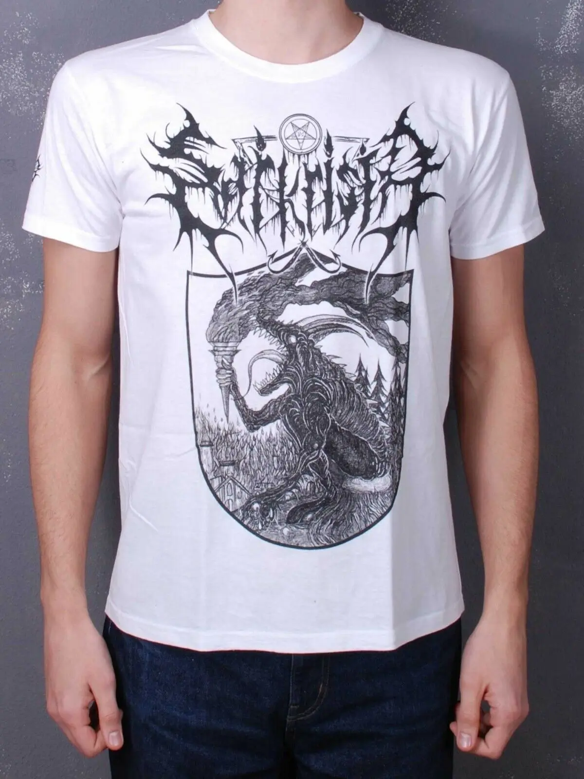 

Sarkrista - Black Devouring Flames (FOTL) TS White T-Shirt