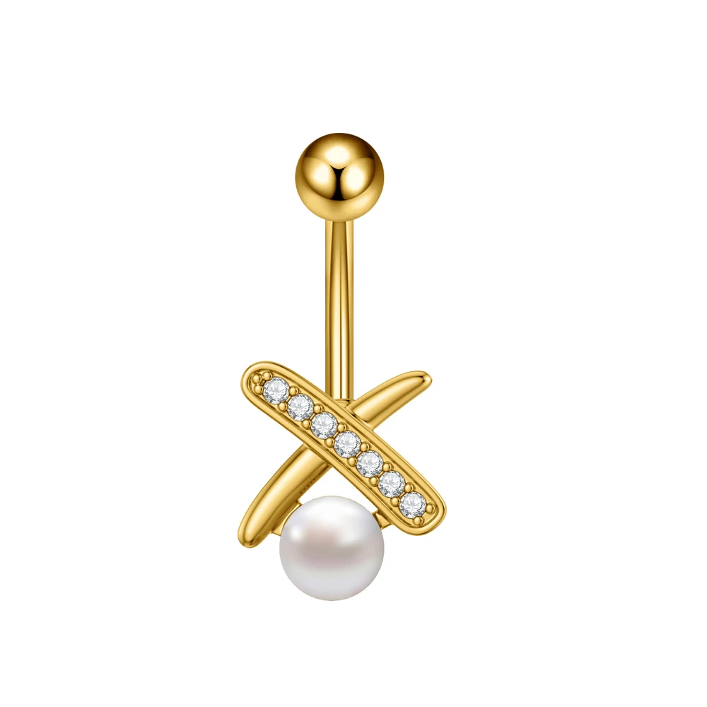 Mixed-Style Curved Belly Piercing Jewelry