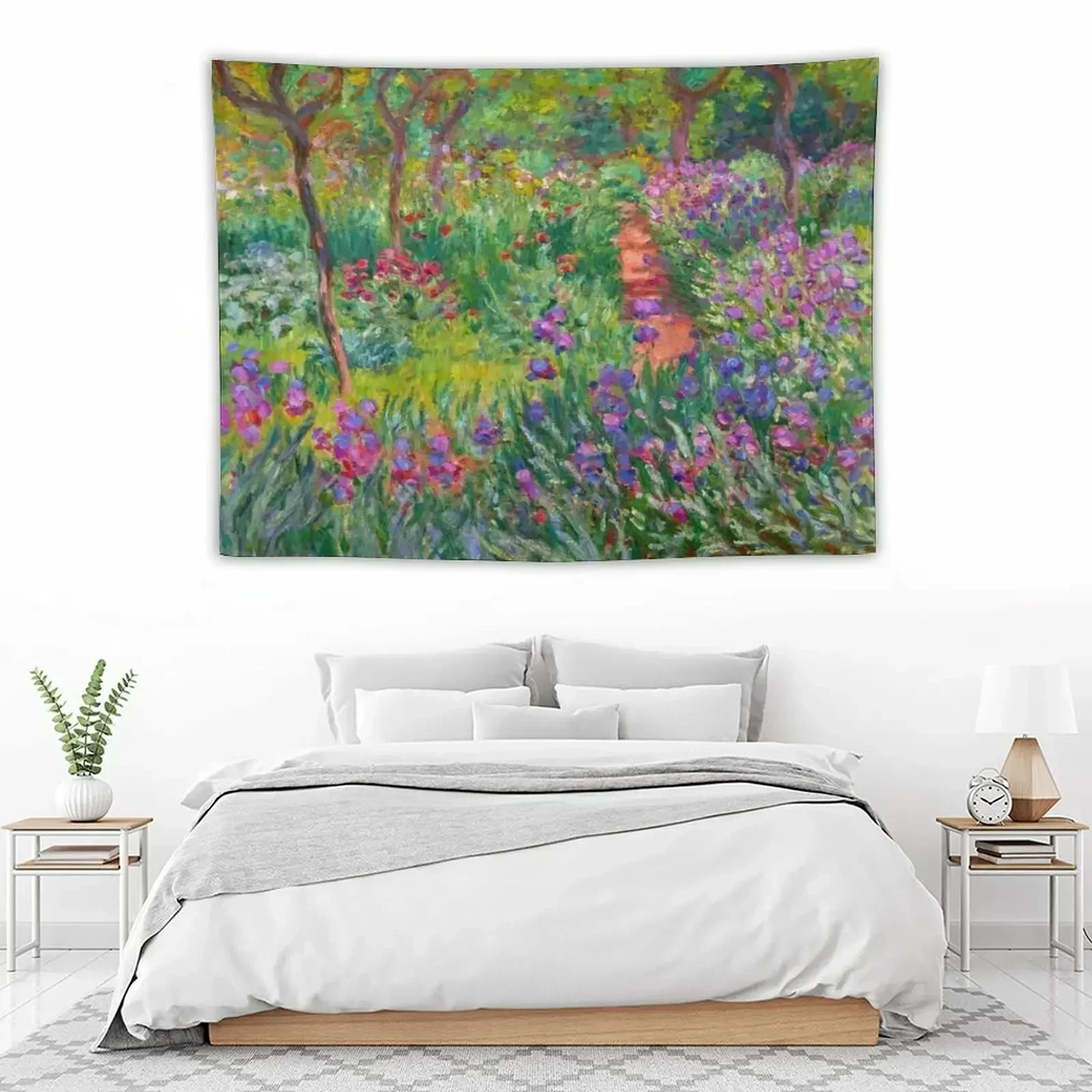 

Claude Monet - The iris garden at Giverny Tapestry Room Aesthetic Decor Outdoor Decor Wall Mural Decoration Bedroom Tapestry