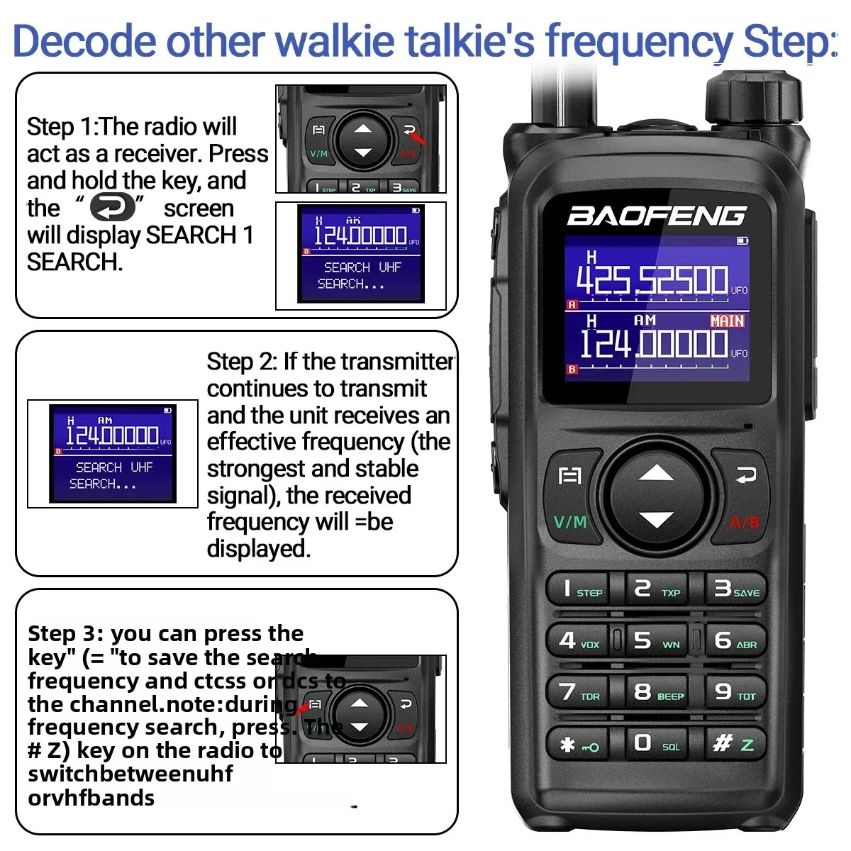 BaoFeng UV-28 PRO MAX Walkie Talkie 10W Multi-Band 999CH Wireless Copy Frequency Long Range Type-C AM FM UHF NOAA Two Way Radio