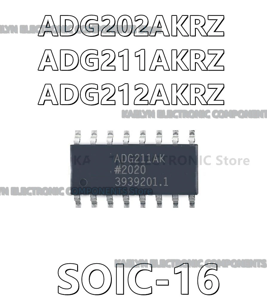 10Pcs/lot ADG202AKRZ ADG202 ADG211AKRZ ADG211 ADG212AKRZ ADG212  4 Circuit IC Switch 1:1 115Ohm 16-SOIC