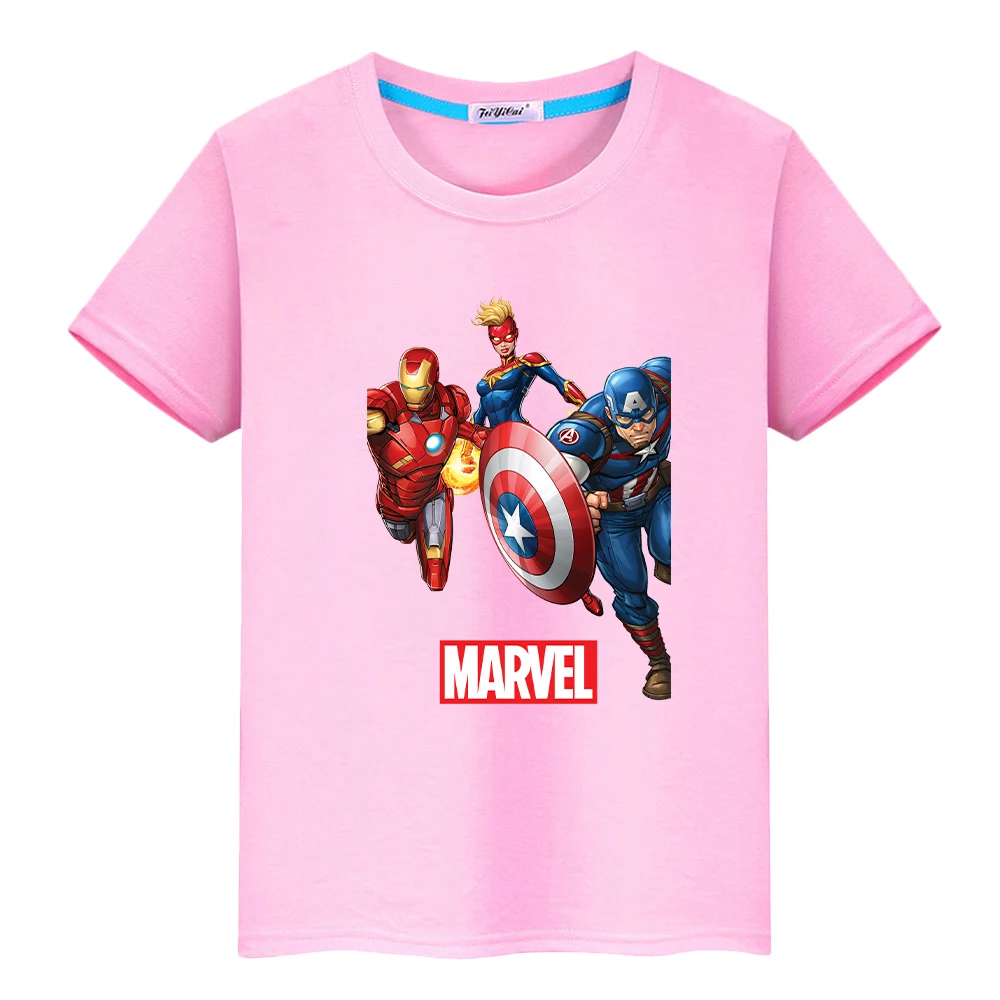 Marvel 100%Cotton t shirt for kids boy 10year Short pride tshirt Superman  Anime Tees Cute Tops y2k one piece kids clothes girls