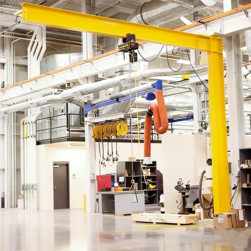 Single Boom Hydraulic Portable Jib Crane 270° 360° Rotation 1T 5T Industrial Workshop Light Material Lifting Handling Equipment