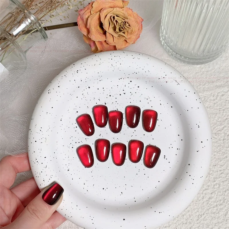 HNDO New Christmas Ceramic Red Cat Eye Magnetic Powder 3D Effect for Gel Polish Nail Art Glitter Design Pigment Dust Decoration