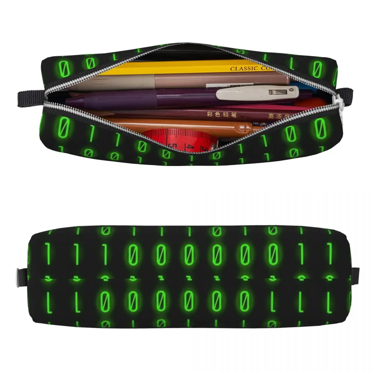 Binary Code Programming Pencil Case Robot Algorithm Pencil Pouch Pen Box for Student Large Pencil Bags Office Gifts Stationery