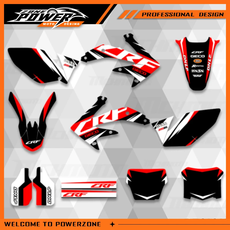 

Powerzone For Honda CRF 450R CRF450R CRF 450 2005 2006 2007 2008 Graphics Decals Stickers Motorcycle Background Custom Number