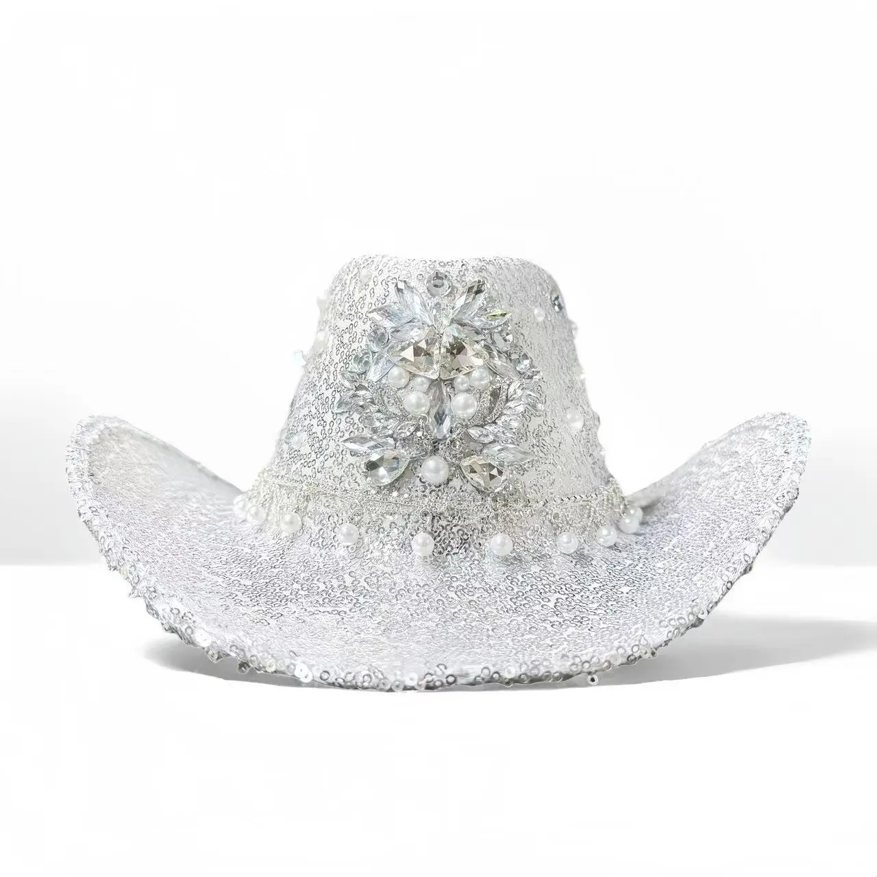 

Rhinestone Cowboy Hat Luxury Top Hat for Women Men Party Festival Accessories Country Music Concert Cowgirl Headwear
