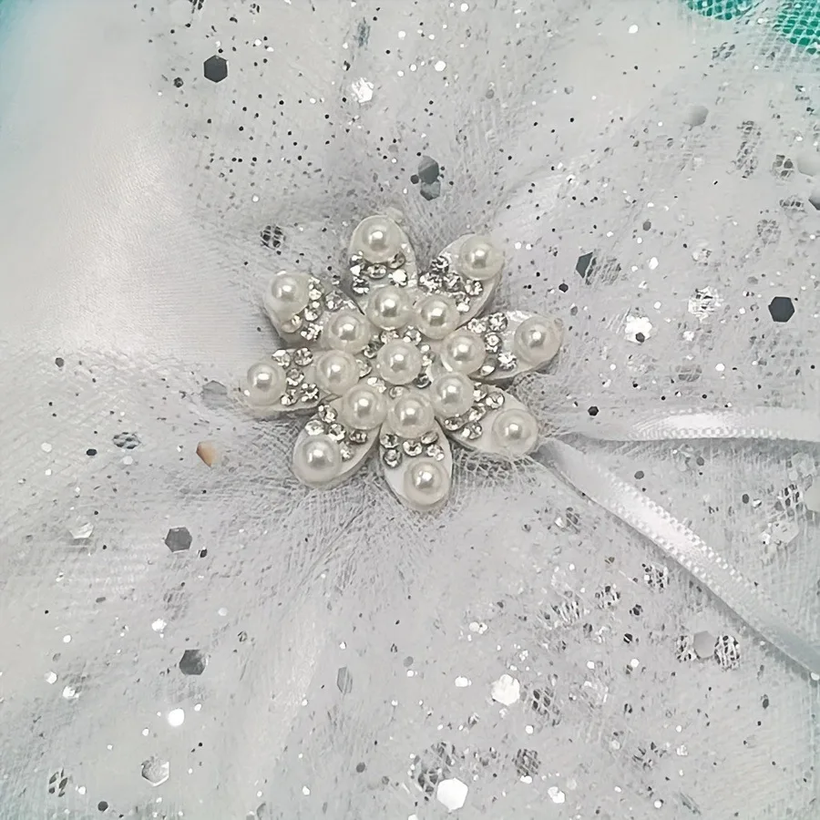 Элегантная подушечка для обручального кольца с кружевным бантом — блестящее украшение, подходит для помолвки и ритуалов, все сезоны