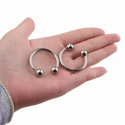 1 Piece Big Size Stainless Steel PA Rings horseshoe barbell Hoop Ring Lip Ball Nose Rings Body Piercing Jewelry