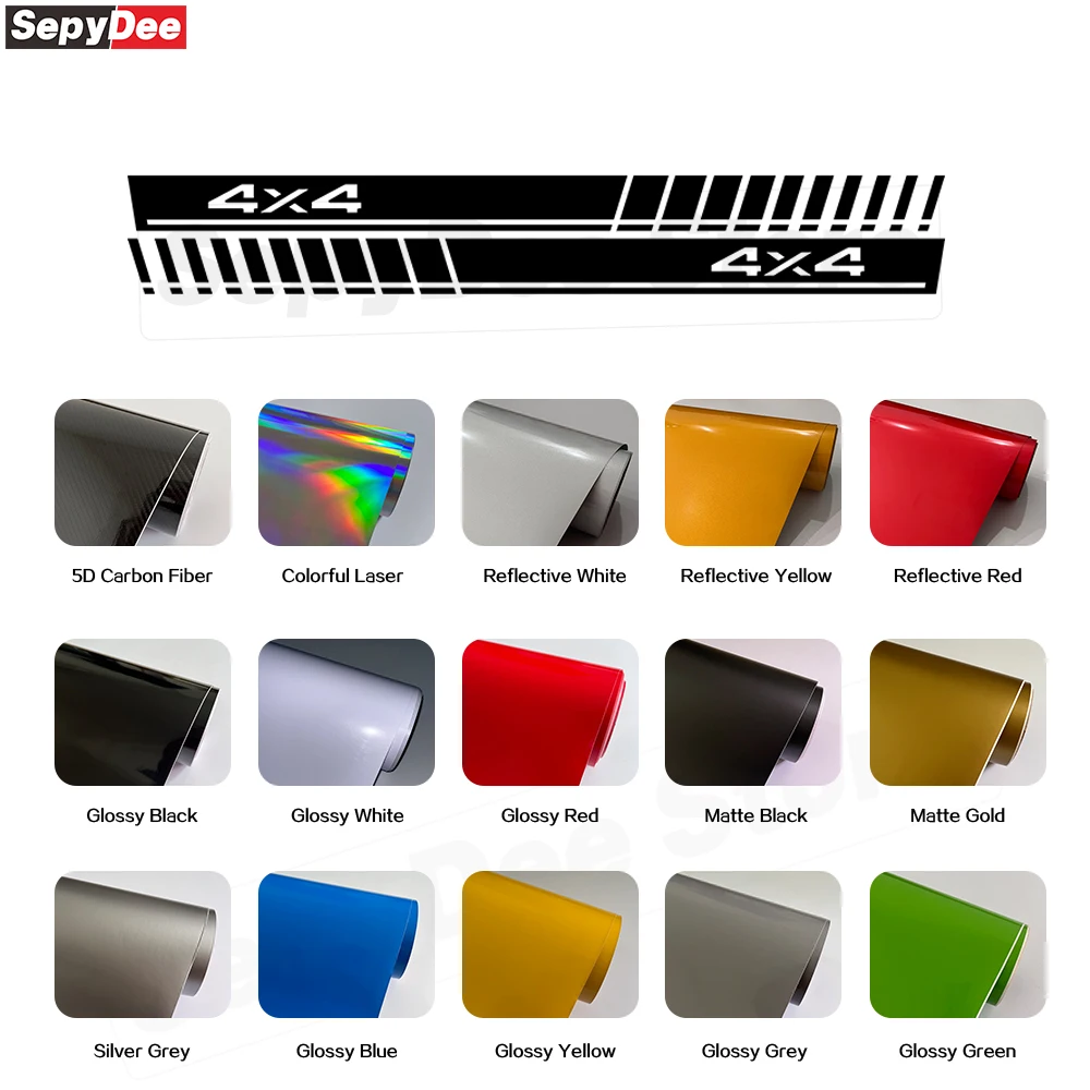 2Pcs 4X4 Graphic Car Door Side Stripe Stickers for Ford Ranger Body Decor Racing Sport Rocker Panel Vinyl Film Decal