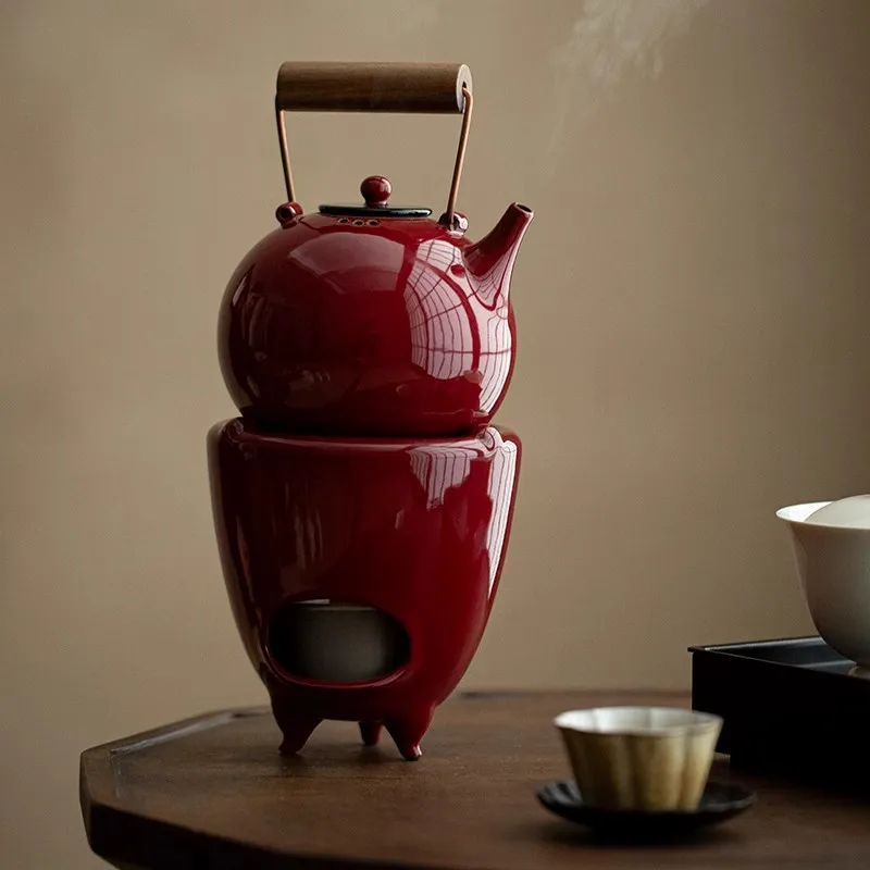 

A complete set of household indoor teapots to boil water and make tea sets, Japanese-style beam pot alcohol lamp warm tea stove