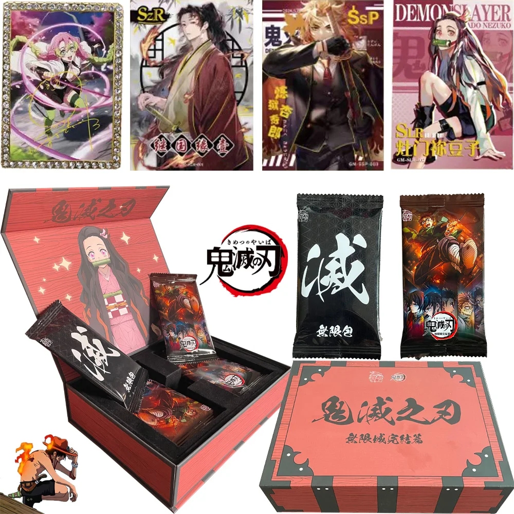 Atacado novo cartão de coleção Demon Slayer Shenka Lnfinite City Finaleenamel Gem Card Playing Set Anime Trading Card