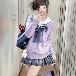 JK uniform V-neck button knit cardigan, autumn and winter college style long sleeved cardigan, comfortable soft fabric top