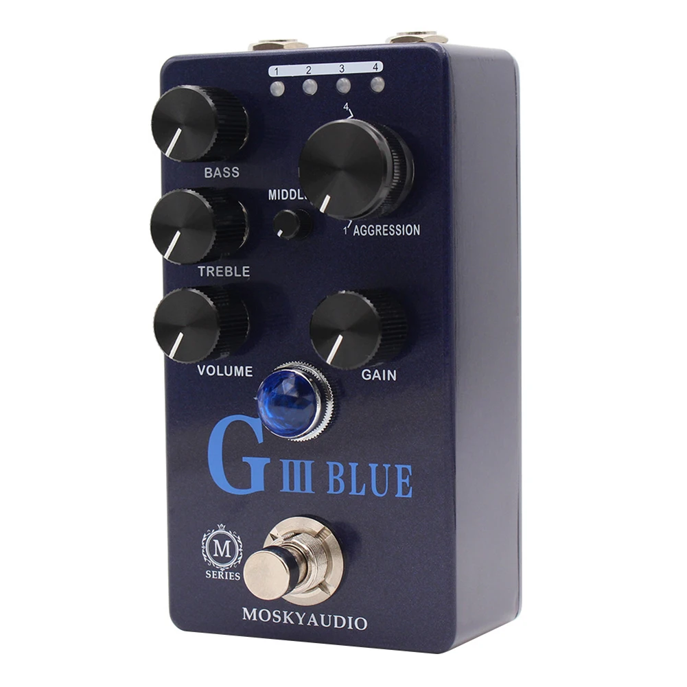 

Guitar Distortion Pedal Electric Guitar Effects Pedal Adjustable Aggression Settings Bass EQ Control Middle EQ Control