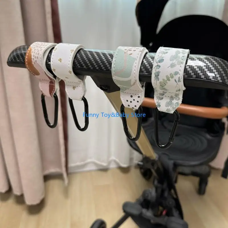 자전거용 튼튼한 PU 가죽과 합금을 사용한 다용도 아기 유모차 후크 C90B