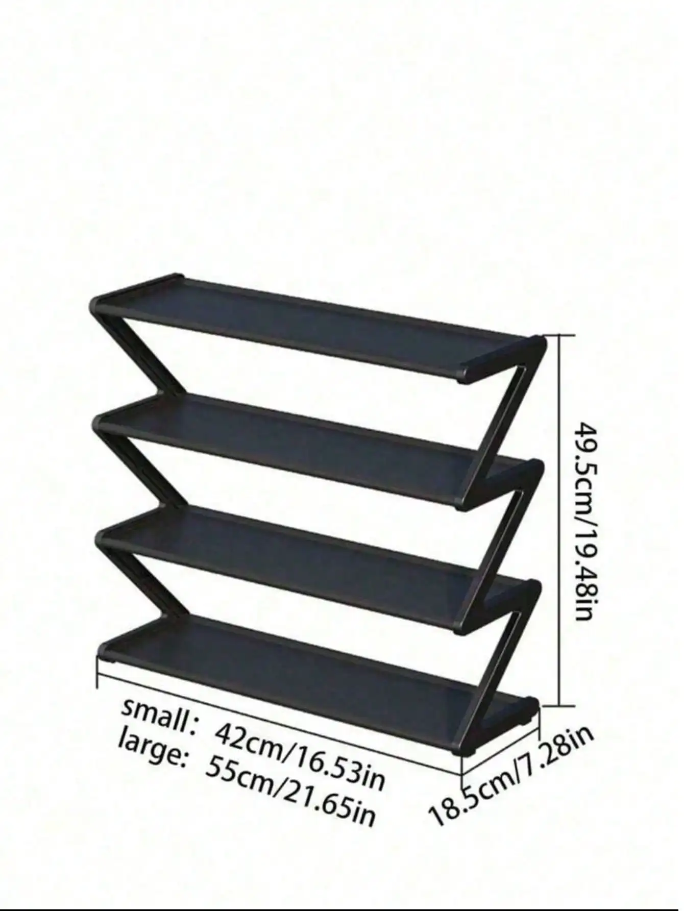 Étagère à chaussures en plastique rose en forme de Z à 4 niveaux: organisateur empilable sans outil pour un rangement peu encombrant pour la maison/dortoir