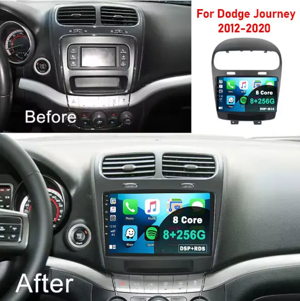 Android 16 Car Radio For Dodge Journey Fiat Leap 2012 - 2020 Multimedia Stereo Video Player Carplay Auto 4G WIFI GPS Navigation view 2