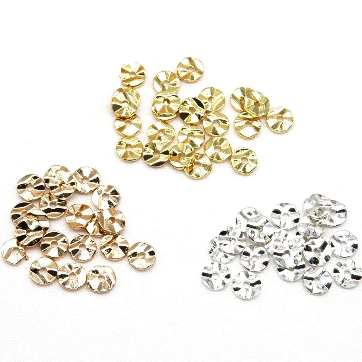 

100Pcs Spacer Beads Copper Wave Spacing Pendant Earring Rondelle Tortuose Ring For Charms Bracelets Jewelry DIY Findings 4mm-8mm