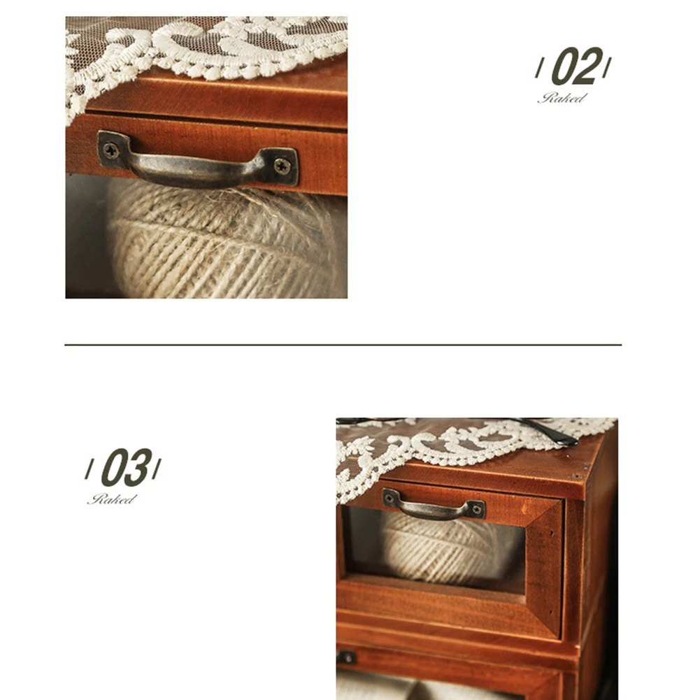 

Computer Monitor Heightened Office Wooden Desktop Storage Box A