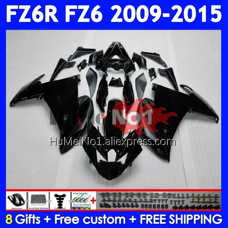 Body For YAMAHA FZ 6R FZ-6R FZ6 FZ6N 372No.210 FZ6R 09 10 11 12 13 14 15 2009 2010 2011 2012 2013 2014 2015 Fairing Matte Black