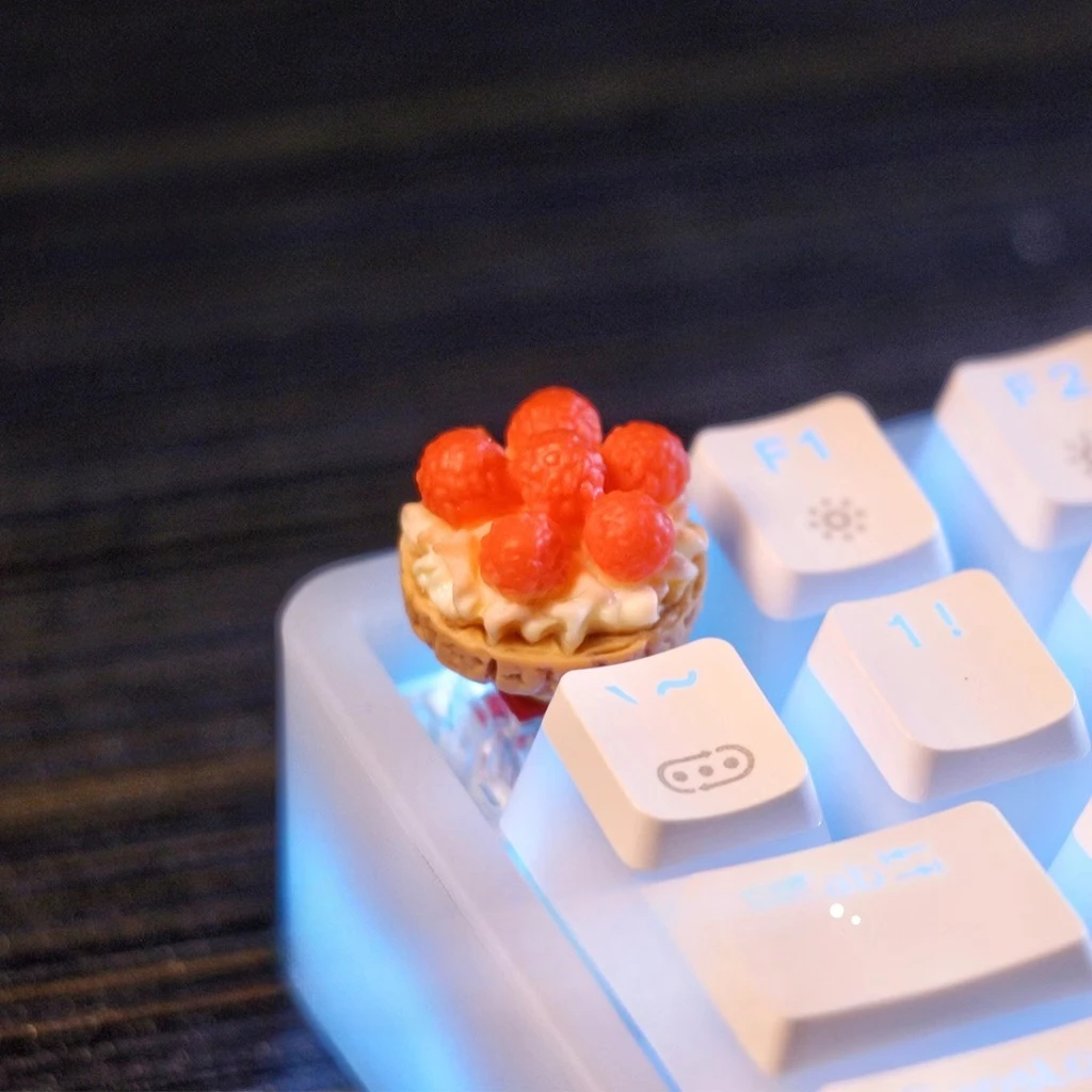 楊梅ケーキテーマキーキャップセット 3D 樹脂職人キーキャップカスタムオリジナル手作りキーキャップメカニカルキーボードアクセサリー