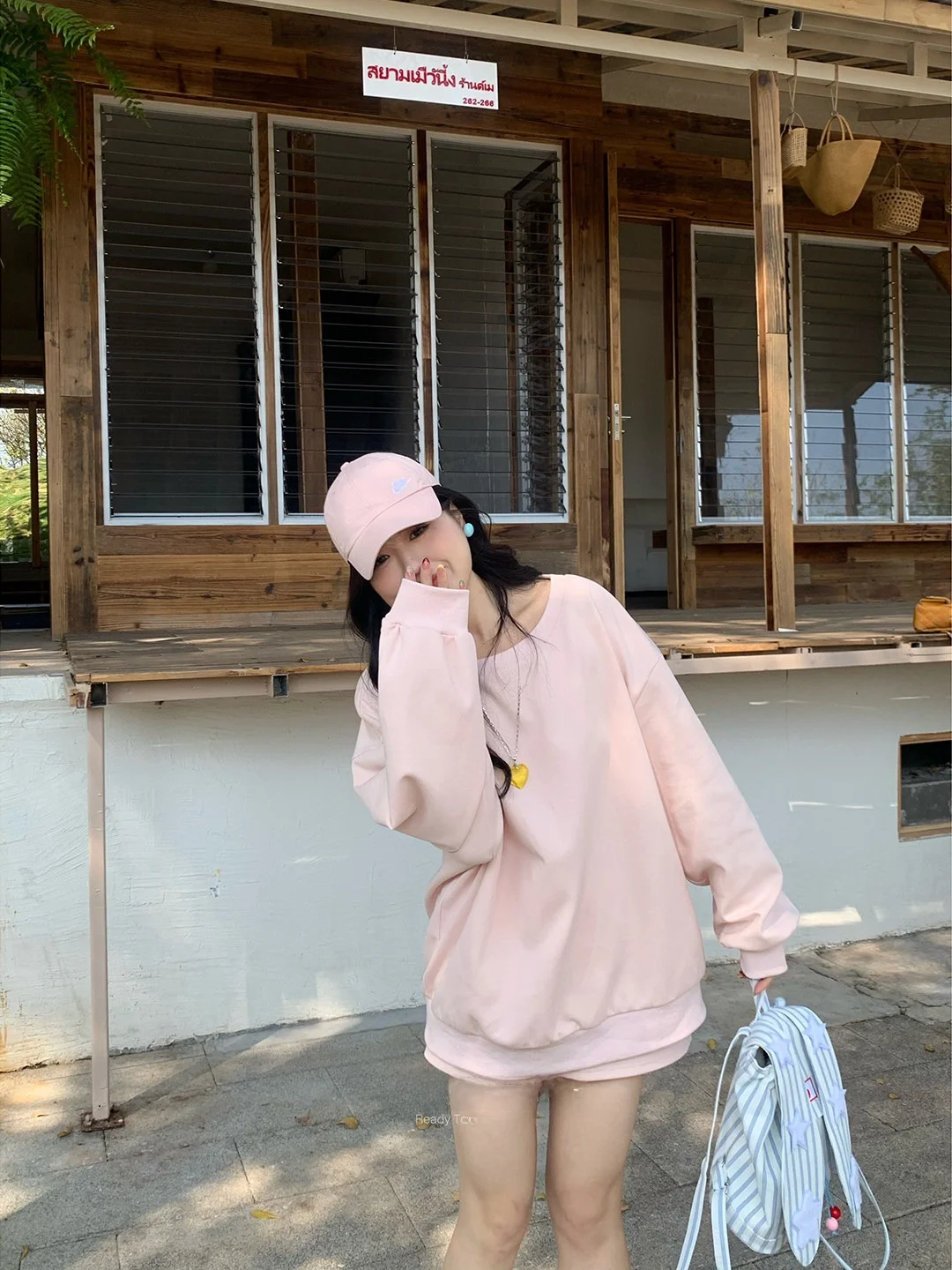 

Pink round Ne Long Sve Hoodie Skirt Set plus Size Faionable Spring Outfit for Women High Waist f Skirt Sweatirt