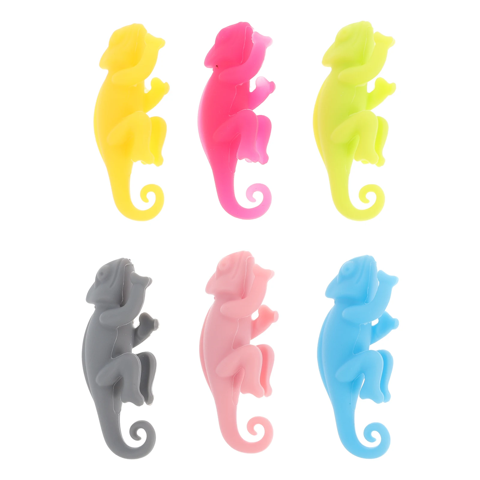 

6 Pcs Animal Glass Charms Silicone Drink Markers for Parties Cups Bottles Gifts Cocktail Identifiers