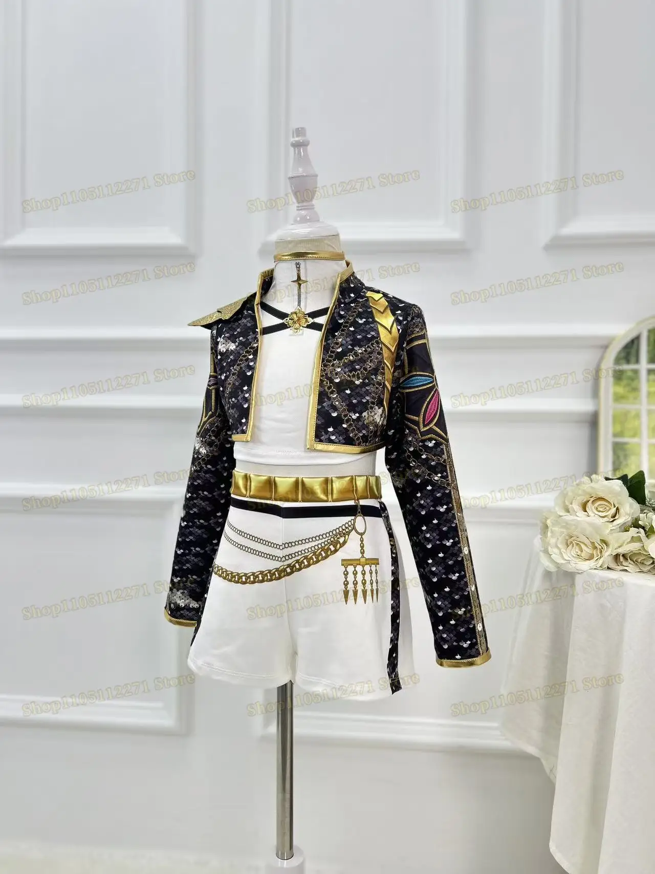 子供女の子 Kpop デーモンハンターロールプレイルミロールプレイングコスチュームセット子供のステージショーコスチュームハロウィンパーティーセット