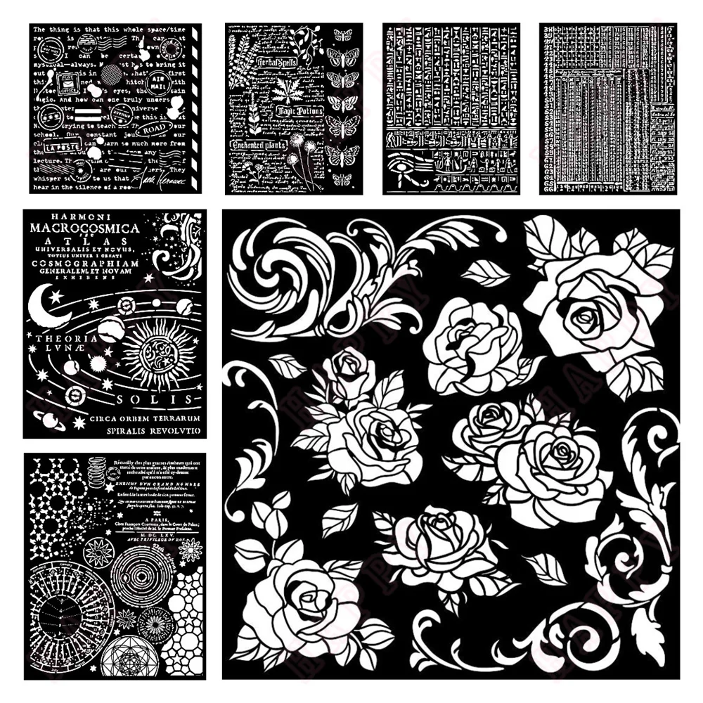 Rose Writings Stencil DIY Constellation Layering Stencils Graphics Painting Scrapbooking Embossed Template Ornament Album New