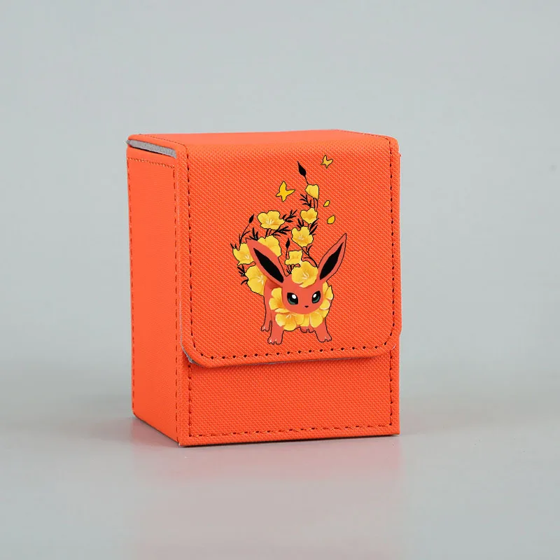 Pokemon particulier Jolteon Flareon Sylveon Eevee boîte de rangement de cartes en cuir faite maison Anime classiques jeu Collection carte jouet cadeau