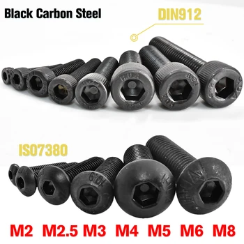M2M2.5M3M4M5M6M8 ISO7380 G10.9 Okrągła śruba ze stali węglowej DIN912 Śruba z łbem sześciokątnym imbusowym G12.9 Śruba mechaniczna do mebli