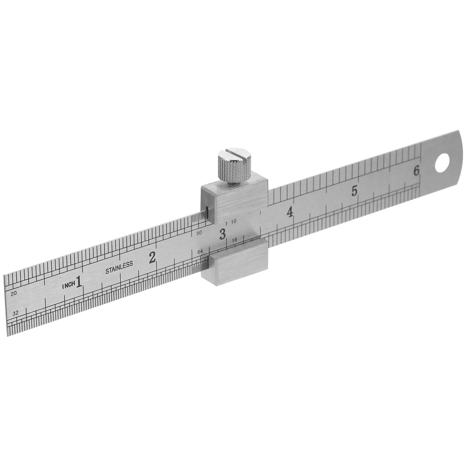 1Set Thickened Steel Ruler Stainless Measuring Straight Edge with Stopper for Carpentry Drafting and Construction Projects Gauge